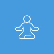 An icon of a figure practicing yoga or mindfulness.